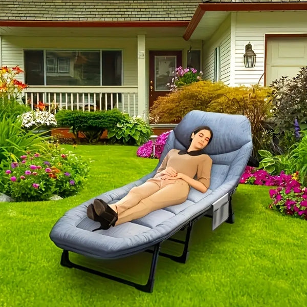 Courtyard Lounge Chair For Lunch Break Folding Bed Mattress All-in-one Single Artifact Simple And Portable Office Nap Multifunctional Lounge Chair A Must-have For Lazy People
