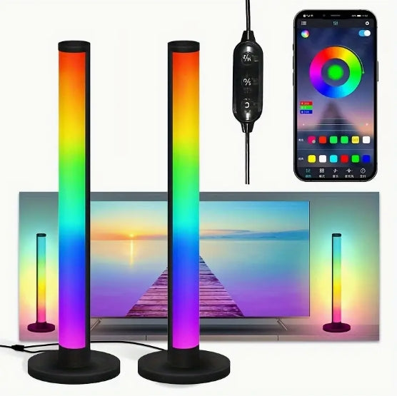 [Color-Changing Smart Lamp] 1/2pcs Color-Changing Smart LED Floor Lamp - Button/App Control, Music Synchronization, Romantic Atmosphere