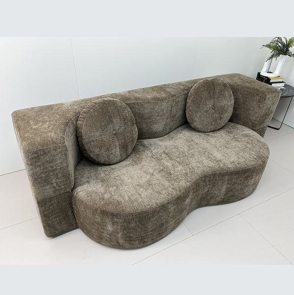[UK, France, Germany, Spain special link] Modern compression sofa with 2 pillows, 15-inch full-size folding mattress, no assembly required, perfect for living room, bedroom
